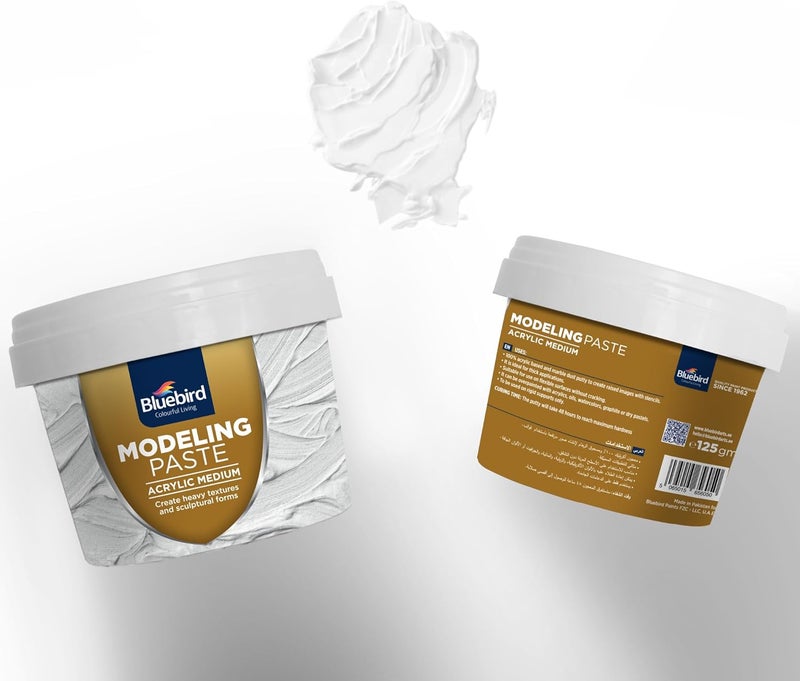 Bluebird  Thick Modeling Paste White 5.3 Oz / 150gm - High Density, Acrylic Medium for Texture, Thickness, and Dimension Additive - Image 5